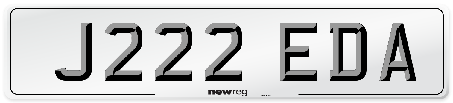 J222 EDA Number Plate from New Reg